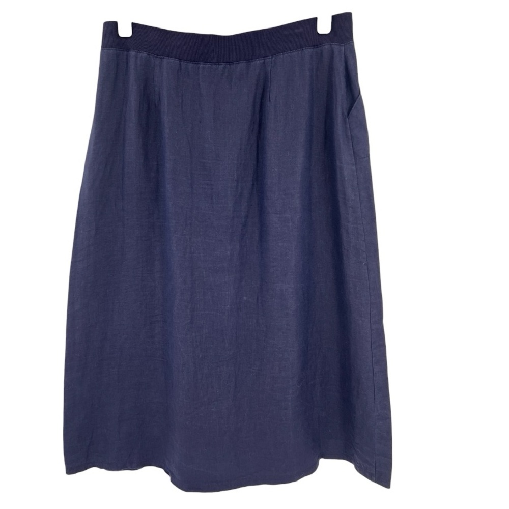 Talbots Deep Navy A-Line Midi Skirt